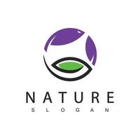 Natur-Logo-Design-Vorlage, Beauty-Konzept mit Blatt-Symbol für Spa, Hautpflege und Kosmetik vektor