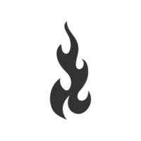 Feuer-Symbol. Feuerflamme. Flammen-Logo. Feuer-Vektor-Design-Illustration. Feuersymbol schwarze Farbe einfaches Zeichen. vektor