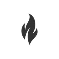 Feuer-Symbol. Feuerflamme. Flammen-Logo. Feuer-Vektor-Design-Illustration. Feuersymbol schwarze Farbe einfaches Zeichen. vektor