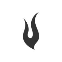 Feuer-Symbol. Feuerflamme. Flammen-Logo. Feuer-Vektor-Design-Illustration. Feuersymbol schwarze Farbe einfaches Zeichen. vektor