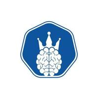 Crown Brain Logo Icon Design. Smart King-Vektor-Logo-Design. menschliches gehirn mit kronenikonendesign. vektor