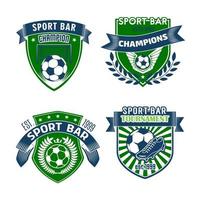 Vektor-Fußball-Sport-Bar-Icons von Fußbällen vektor