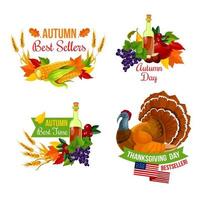 Thanksgiving-Verkaufssymbol der Herbstferien vektor
