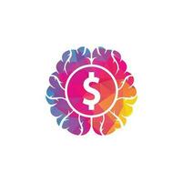 Geld-Gehirn-Symbol-Logo-Design-Element. Logo-Icon-Design für das Finanzgehirn vektor