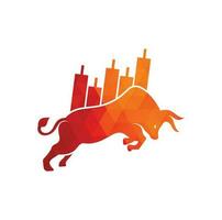 bullisches Trader-Logo. Forex-Stier-Logo-Design-Vorlagenvektor. finanzielles Stier-Logo-Design. Bullen-Chart handeln. vektor