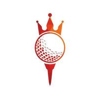 kung golf vektor logotyp design. golf boll med krona vektor ikon.