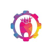 dental finansiera redskap form begrepp ikon logotyp. dental statistik vektor logotyp design mall.