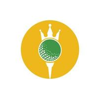 King Golf-Vektor-Logo-Design. Golfball mit Kronenvektorsymbol. vektor