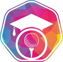 gradering hatt och golf boll logotyp design. golf skola ikon logotyp design element. golf akademi logotyp vektor ikon.
