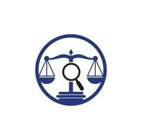 Finden Sie Gerechtigkeitslogo-Vektorvorlage, kreative Logo-Designkonzepte für Anwaltskanzleien. Logo der Anwaltskanzlei Lupe vektor