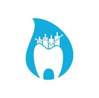 dental finansiera släppa form begrepp ikon logotyp. dental statistik vektor logotyp design mall.