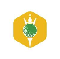 kung golf vektor logotyp design. golf boll med krona vektor ikon.