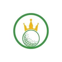 kung golf vektor logotyp design. golf boll med krona vektor ikon.