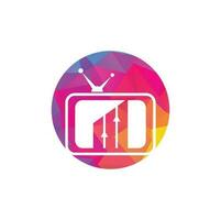 Vorlage für das Design des Finanz-TV-Logos. TV-Chart-Logo-Design-Vektor-Illustration. vektor