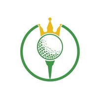 King Golf-Vektor-Logo-Design. Golfball mit Kronenvektorsymbol. vektor