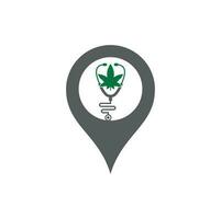 Cannabis-Arzt-GPS-Shape-Konzept-Logo-Vektor. Stethoskop-Cannabis-Logo-Design-Vorlage. vektor