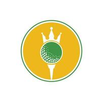 King Golf-Vektor-Logo-Design. Golfball mit Kronenvektorsymbol. vektor