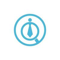 Job-Logo-Design-Vektor. Symbol für die Jobsuche mit Lupe, Symbol für die Einstellung von Personen auswählen. Job- oder Mitarbeiterlogo vektor