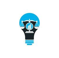 rättvisa finansiera Glödlampa form logotyp vektor mall. kreativ lag fast med Graf logotyp design begrepp