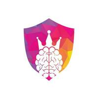 Crown Brain Logo Icon Design. Smart King-Vektor-Logo-Design. menschliches gehirn mit kronenikonendesign. vektor