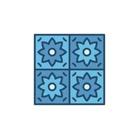 Wandfliesenkonzept minimales blaues Vektorsymbol vektor