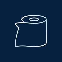 Vektor-Toilettenpapier farbiges Symbol oder Zeichen in dünner Linie vektor