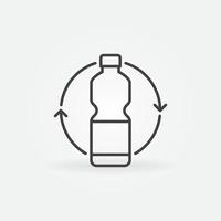 vektor återvinna plast flaska begrepp linje ikon