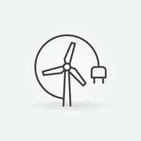vektor vind turbin med plugg översikt begrepp ikon