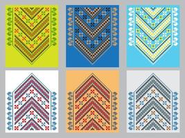 Reihe von ethnischen Ornamentmustern in verschiedenen Farben. Vektor-Illustration vektor
