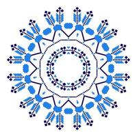 etnisk prydnad mandala geometrisk mönster i blå Färg vektor