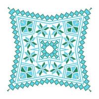 ethnische Ornament Mandala geometrische Muster in blauen und grünen Farben vektor