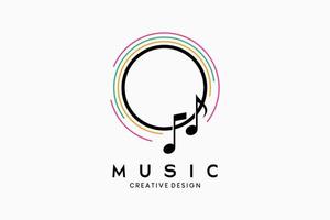 musikikonenlogodesign oder musiksymbol mit kreativem kreativem konzept im kreis vektor