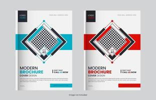 druckerei jahresbericht broschüre cover set design mit kreativen formen vektor