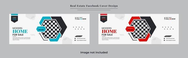 immobilienhaus und immobilienverkauf social media cover banner design vektor