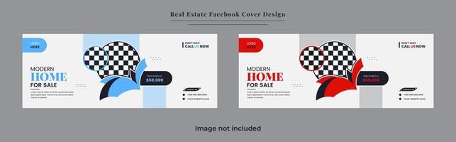 immobilienhaus und immobilienverkauf social media cover banner design vektor