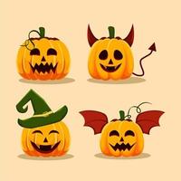 en uppsättning av helloween ankare illustrationer med olika uttryck vektor