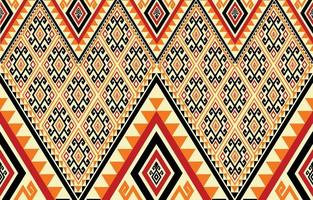 geometrisches ethnisches orientalisches Ikat nahtloses Muster traditionelles Design für Hintergrund, Teppich, Tapete, Kleidung, Verpackung, Batik, Stoff, buntes Muster, Vektorillustration. Stickstil. vektor