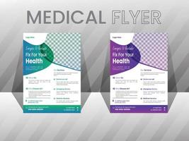 medizinische flyer-vorlage für das gesundheitswesen, modernes postdesign-layout für vektorkliniken. vektor