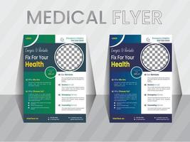 Flyer-Designvorlage für das medizinische Gesundheitswesen, Design-Layout für Vektorplakate. vektor