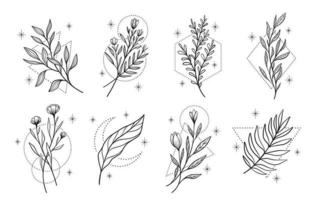 realistisk blommig tatuering illustration vektor