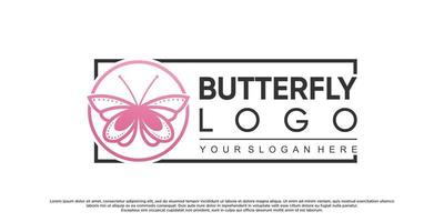 Symbol-Schmetterlings-Logo-Design mit kreativem Konzept-Premium-Vektor vektor
