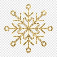 goldene glitzernde schneeflocke. Schneeflocke aus goldenem Glitzer. Goldglitter Textur Schneeflocke. Vektor-Illustration vektor