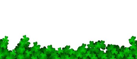 nahtlose grenze des kleeblatts shamrock. Patricks Day nahtloser Hintergrund mit grünem Klee. Vektor grünes Gras Kleemuster Hintergrund. realistische grüne Kleeblätter. Vektor-Illustration