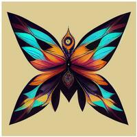 Illustrationsvektor des bunten Schmetterlings lokalisiert gut für Logo, Ikone, Maskottchen, Druck oder passen Sie Ihr Design an vektor
