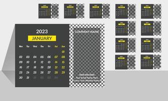 Frohes neues Jahr 2023 neue Kalenderdesign-Vektordatei vektor