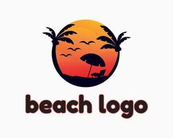 Strand-Sommer-Logo-Design-Vorlage. einfaches Logo vektor