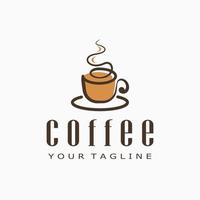 Café-Logo-Design-Vorlage. eco, bio, natürliches konzeptlogo, kaffeeillustrationsvektor vektor