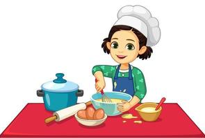 süßes kleines Mädchen kochen