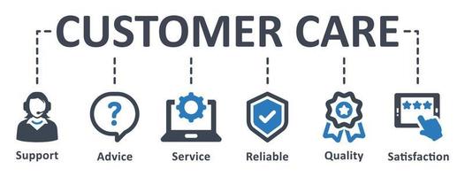 Kundenbetreuungssymbol - Vektorillustration. kunde, pflege, kundendienst, kundenbetreuung, hilfe, beratung, kunde, chat, zufriedenheit, infografik, vorlage, konzept, banner, symbolsatz, symbole . vektor