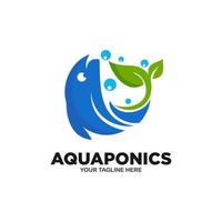 aquaponics logotyp vektor mall